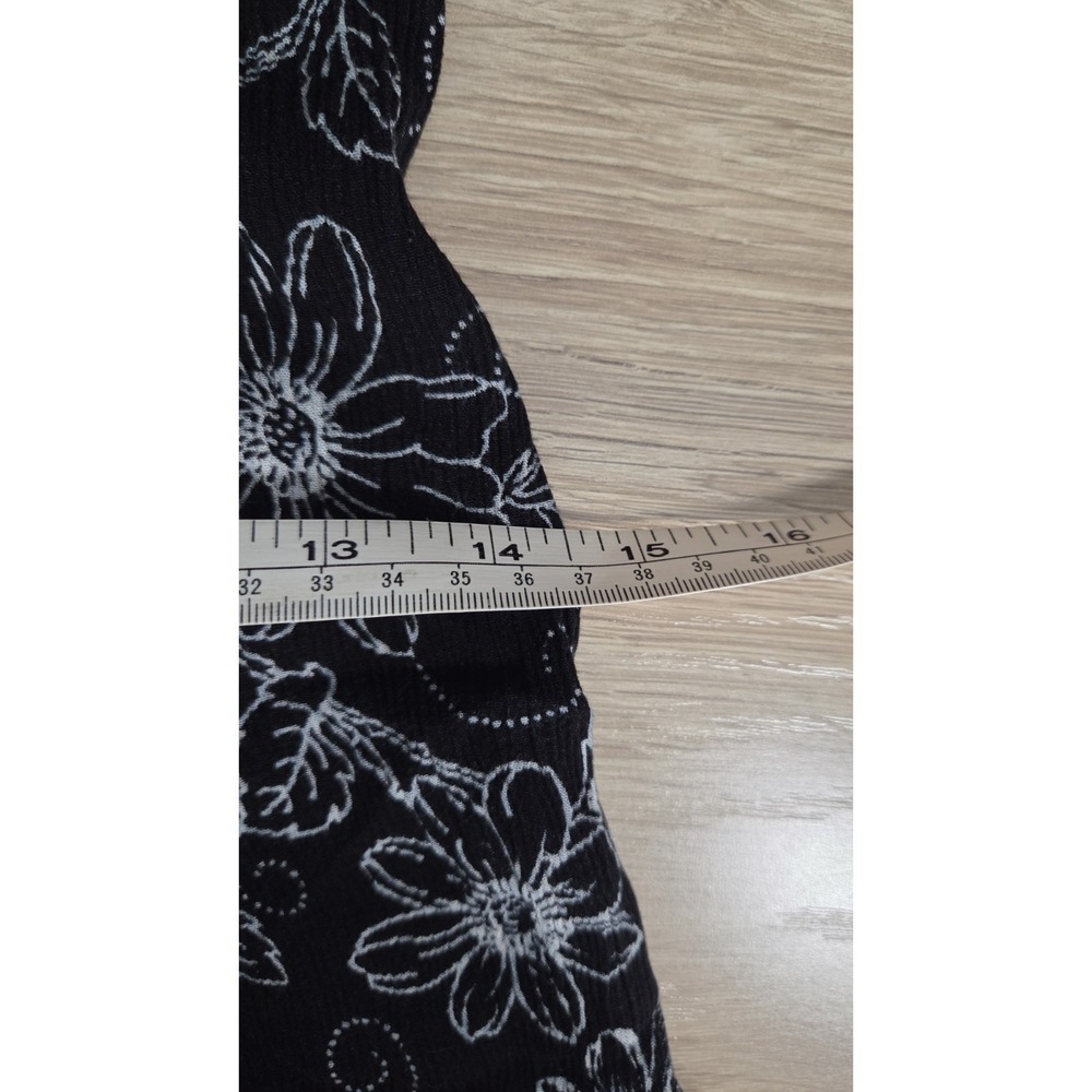 Dress Barn Black White Floral Sleeveless Midi Dress 10 Beach Stretch Flowy - Picture 7 of 8